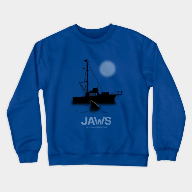 Jaws - Alternative Movie Poster Crewneck Sweatshirt by MoviePosterBoy